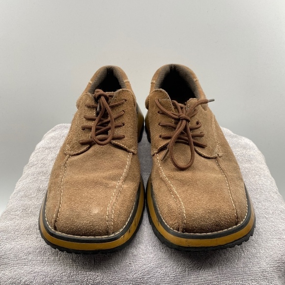 Bata Shoes Mens Size 10 Tan Suede Lace Up Causal Loafers - Picture 2 of 14